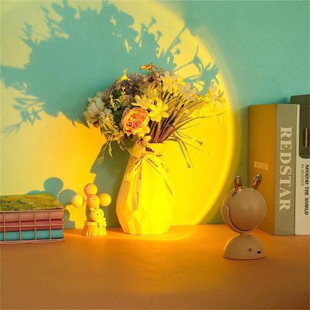 Solnedgangslampe 180 graders rotation sød dyreformet atmosfære sollys natlys