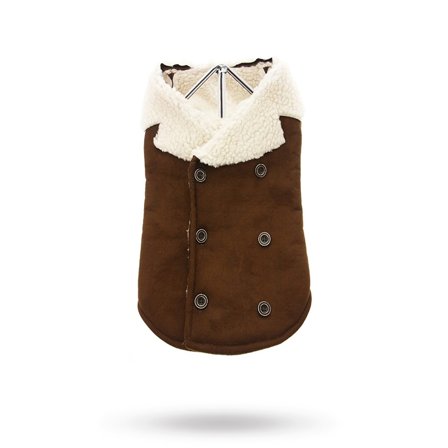 Urban Pup - Brown Shearling Aviator Jacket - Hundedekken, overaller & hundejakker på Doggie.no