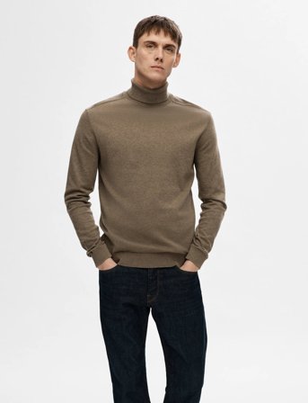 Selected Slmberg Roll Neck Noos - Brown - XL