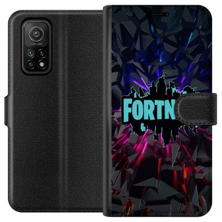 Kompatibelt Plånboksfodral till Xiaomi Xiaomi Mi 10T Pro 5G Spelinspirerad abstrakt logotypdesign med exploderande former, neonljus och dynamisk ener