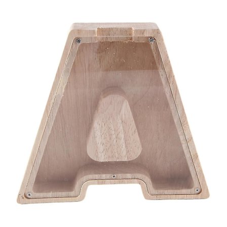 Träsvin med bokstav, engelskt alfabet, spargris, genomskinlig glasburk för myntsparande A(trä)