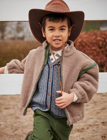 Copenhagen Colors Teddy Jacket W. Removable Sleeves - Brown - 122