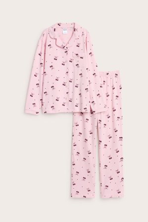 Kappahl | Piżama koszulowa z trykotu | Różowy