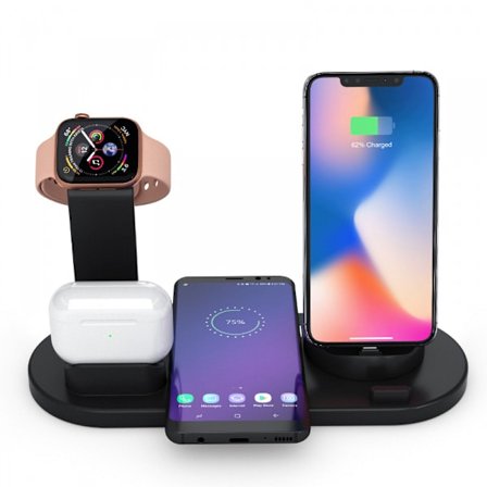 iWatch 4-i-1 trådløs lading som gjelder for Apple mobiltelefon hodetelefoner klokke trådløs lading mobiltelefonholder【pl】