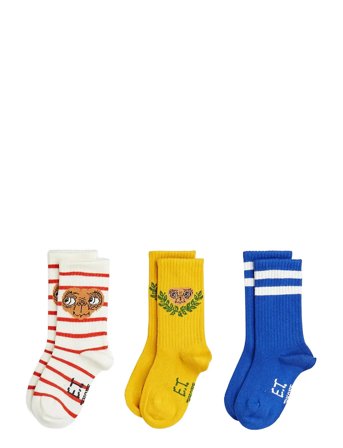 Mini Rodini E.t 3-Pack Socks - White - 24/27