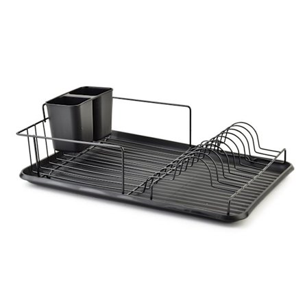 BASIC KITCHEN Diskställ i svart metall 42,5x31,5x13,4 cm