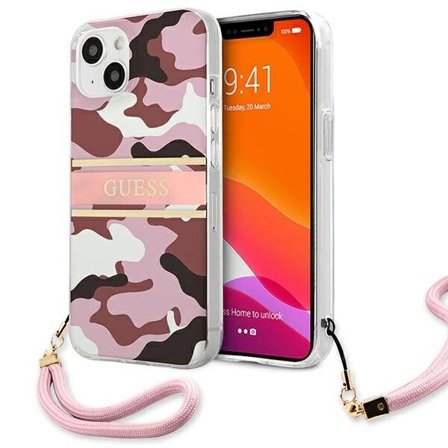 Guess GUHCP13SKCABPI iPhone 13 mini 5,4" pink/pink hardcase Camo Strap Collection