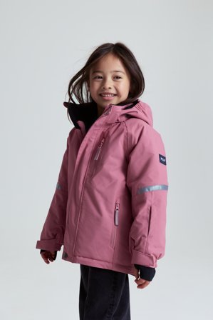 Vedenpitävä toppatakki SNOWY Polarn O. Pyret 122 lastenvaatteet pink