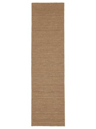Wool Rug Plain (Single Colored) Handloom Flat Light Brown Runner Small