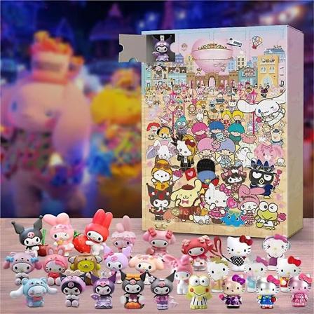 2023 Sanrio Julekalender 24 stk. Sanrio Figurer Dukker Legetøj Jul 24 Dages Nedtællingskalender Strømpepakke Æske Gave
