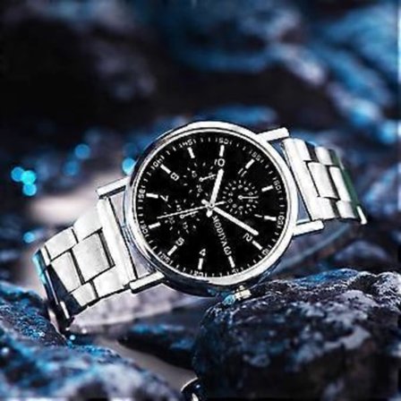 Hvide Herremode Stålure Kronograf Armbåndsure - Et Sofistikeret Ur til Den Moderne Mand! D