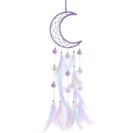 Drömfångare hängande prydnadsföremål Fjädervävd hängsmycke Moon