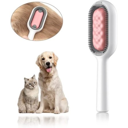 Rosa hundborste kattborste grooming kam, självrengörande katt hund slicker borste