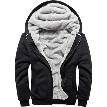 Herre Genser Termisk Sherpa Foret Jakker Vinter Trening Fleece Hoodie Full Zip Ull Varme Tykke Frakker Yttertøy