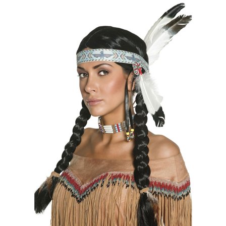 Indisk Paryk med Fletninger og Fjer