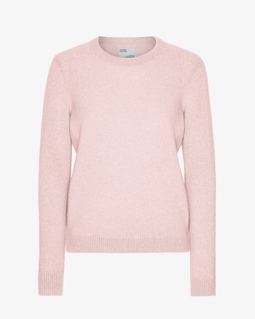 Women Classic Merino Wool Crew - Faded Pink L