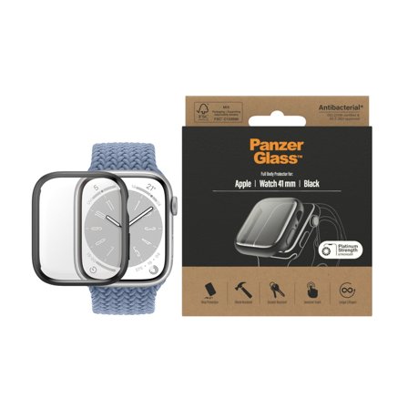 Panzer Screen Protection Full Body Apple Watch Series 9 | 8 7 41mm Black PanzerGlass - High quality tempered glass screen protector