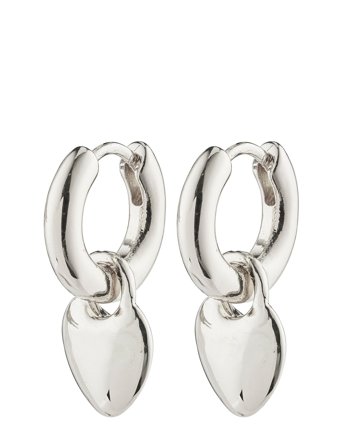 Pilgrim | Sophia Heart Hoops Silver-Plated | ONE SIZE