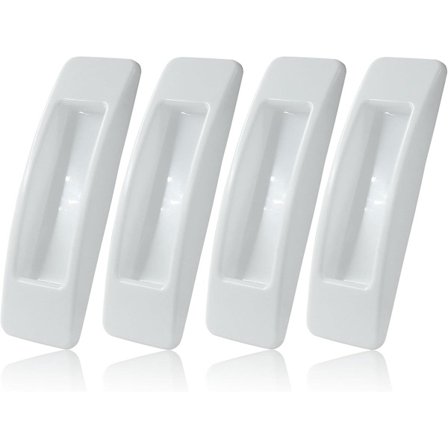 4-pak Selvklæbende Håndtag, Hvide Selvklæbende Håndtag, Plastikhåndtag, Lille Øjeblikkelig Trækhjælp til Dør, Skuffe, Vindue, Skab, Skuffe