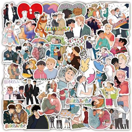 Heartstopper Anime Klistremerker 50stk BL Anime Klistremerker Vannflaske Vanntett Estetisk Vinyl Bærbar Bagasje Skateboard Klistremerker for 