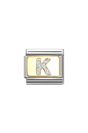 GLITTER LETTERS 18k Gold & Enamel K