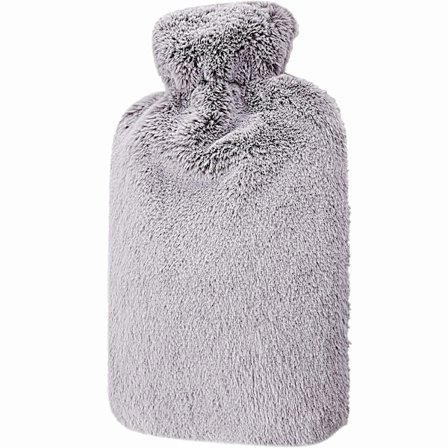Varmtvannsflaske med mykt trekk - 2L stor - Klassisk varmepose for smertelindring, nakke og skuldre, varm og kald terapi - Flott gave til jenter