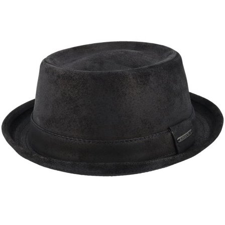 Stetson - Svart porkpie Hatt - Pig Skin Black Pork Pie @ Hatstore