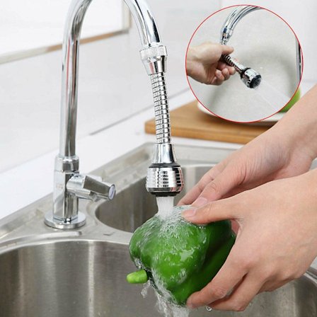 360° Vridbar Kranluftare Diskbänksblandare Munstycke Dubbel Spray Förlängare Köksverktyg