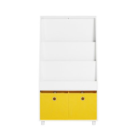 SoBuy hvid børnebogskab med 2 kasser og hylde 60x25x110cm, funktionel KMB69-W