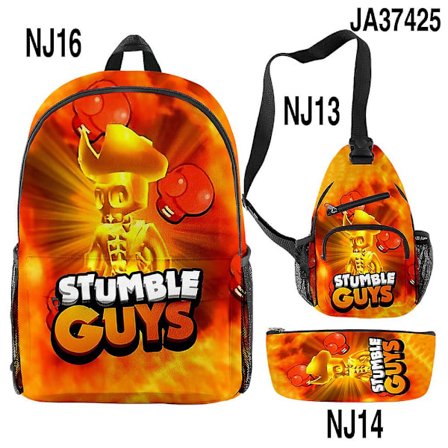 Stumble Guys Ryggsäck Pencil Bag Satchel Tredelad Set style 12