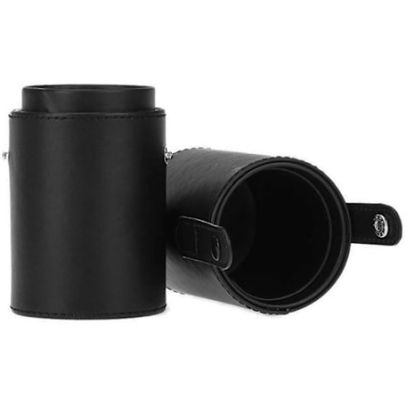 Svart stor sminkebørsteholder i skinn (børste ikke inkludert), portabel reisebørsteholder, pennal og penn oppbevaringspose, sminkepung, bærbar, 