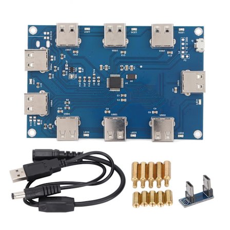 USB-hub med praktisk tilkobling, USB V2.1 FPGA metallhus, VBUS-kontroll, USB-hub-kort