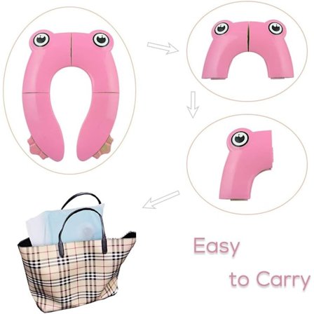 Taitettava matkavarusteiden vessaistuin lapsille Kannettava vessaistuin vauvalle Mukava PP-materiaali 4 liukumattoman silikonipalan ja 1 kantokassin 