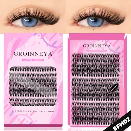 GROINNEYA DIY Ögonfransförlängningskit Individuella Fransar Kluster Faux Mink Ögonfransförlängning Mix set med Franslim och Försegling Makeup