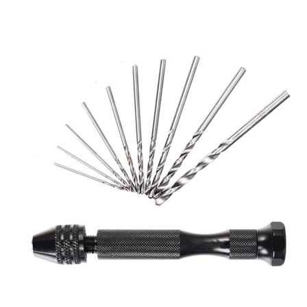 Håndboremaskine med 10 forskellige bits Black 0.8-3.0 mm