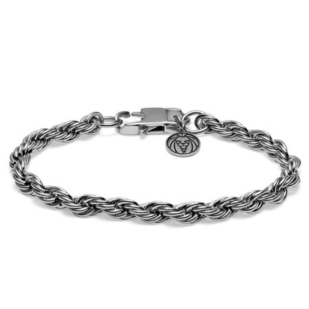 Corwin Amager Silver-Tone 6mm Rope Chain Bracelet for Men - Steel bracelets
