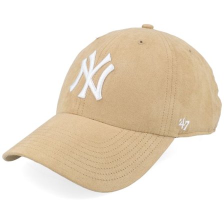 47 Brand - MLB Beige unconstructed Keps - New York Yankees MLB Suede 47 Clean Up Khaki Dad Cap @ Hatstore