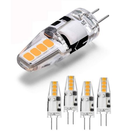 5-pakke G4 LED-pærer, varm hvit 3000K, ikke-dimbare AC/DC 12V 8 LED