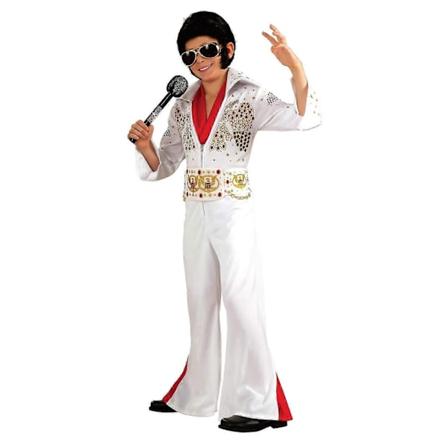 Halloween Kostumer 2024 Rock Sanger Hvid Elvis Presley Store Mænd og Kvinder Cosplay Kostume Udendørs Fest Performance Dance Cos Kostume-Xin Children 