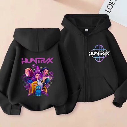Y2k Sweatshirts med lynlås Kpop Demon Hunters Hættetrøje Jakke Børnetøj Pige Drenge Sweatshirt Lynlås Hættetrøje Baby Casual Top