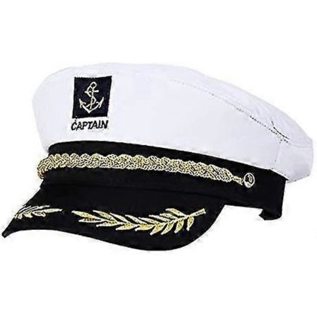 Aikuisten Kapteenihattu Purjehdusvene Merimies Amiraali Puku Valkoinen, Yksi Koko NEHXV