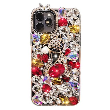 Motetelefondeksel egnet for iPhone 11 12 13 14 Pro Max Rhinestone
