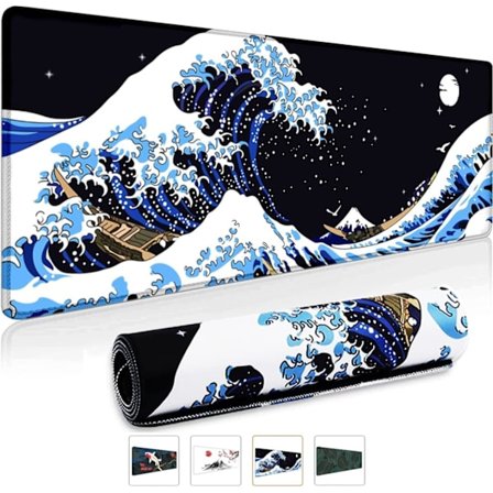 XXL Gaming Musemåtte 800 x 300 mm Japan Blækmaleri Bjerg Sakura Sol Mount Fuji Stor Kant Musemåtte