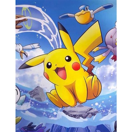30x40cm Voksne Børn 5D DIY Diamantmaleri Sæt - Glad Pikachu