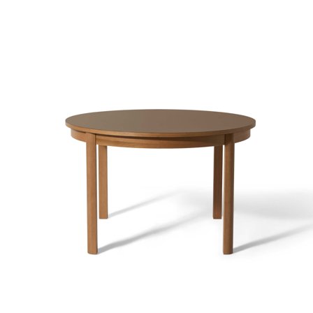 Holdbar Esstisch, Ø120cm, runder Küchentisch in Latte, modernes skandinavisches Design, pflegeleichte Oberfläche, stabil & langlebig gebaut