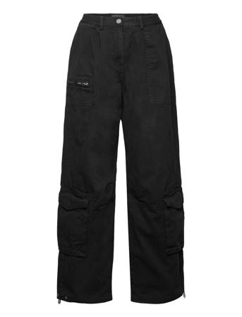 Cotton Boxy Cargo Trousers Black HAN Kjøbenhavn