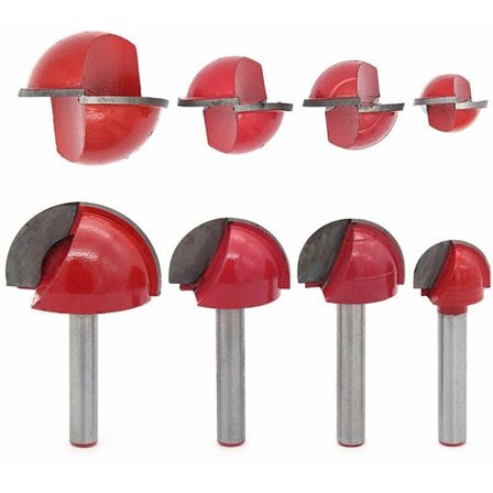 4 st 6 mm skaft fräsverktyg kärnboxbits rund spårfräs träbearbetningsverktyg 16 mm/22 mm/25 mm/32 mm