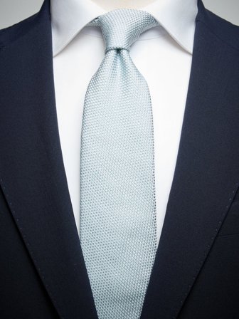 John Henric Men's Hellblaue Grenadinekrawatte Size 7,5