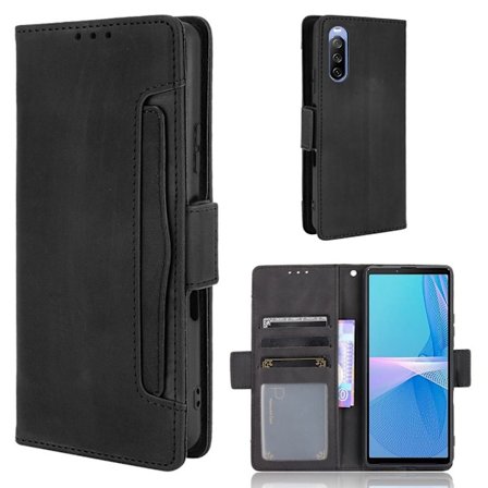 Modernt Sony Xperia 10 III fodral med plånbok - Svart