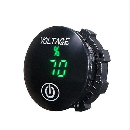 12v24v LED Digital Voltmeter, Vandtæt 12v24v DC Voltmeter Batterispændingsmåler Rundt Panel Universal Til Bil Lastbil Motorcykel Skib ATV RV Tr